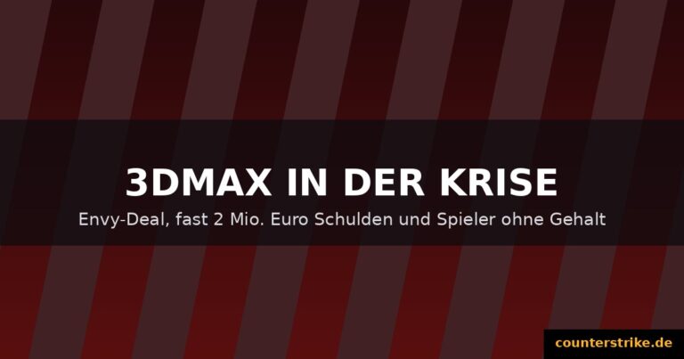 Dunkles CS2-Grafikmotiv mit Text 3DMAX in der Krise: Envy-Deal, fast 2 Millionen Euro Schulden und Spieler ohne Gehalt, Branding counterstrike.de