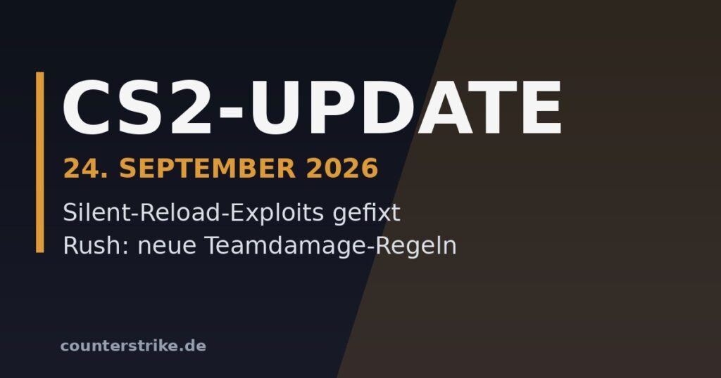 CS2-Update vom 24. September 2026: Silent-Reload-Exploits gefixt und neue Teamdamage-Regeln im Rush-Modus