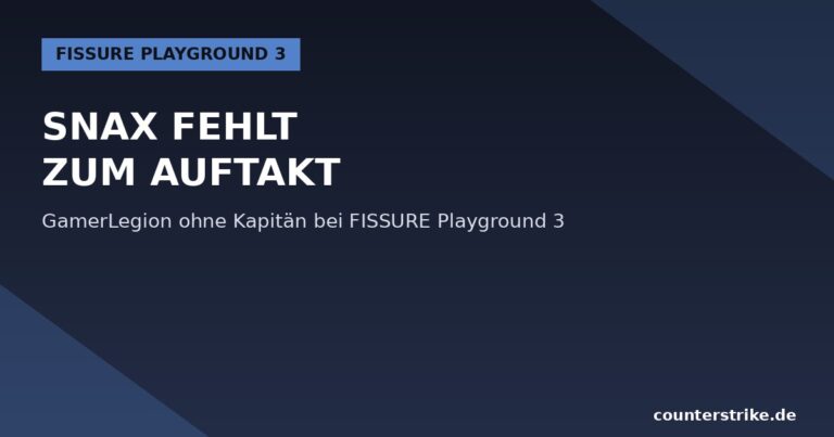 Grafik zur Meldung: Snax fehlt GamerLegion beim Auftakt von FISSURE Playground 3