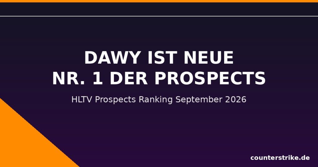 Grafik zum HLTV Prospects Ranking September 2026 mit Dawy als neue Nummer 1