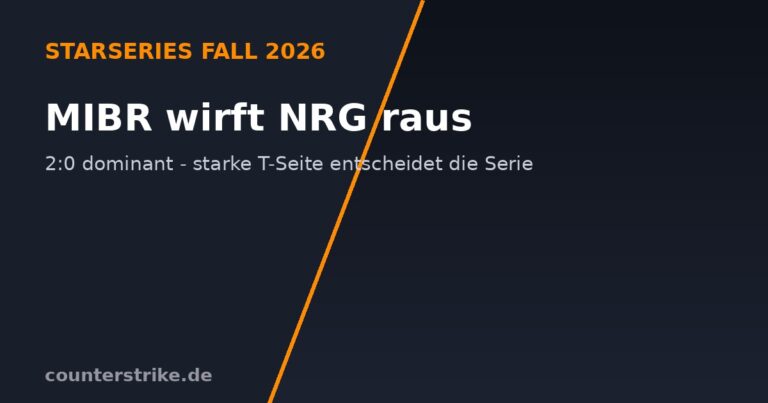 MIBR wirft NRG raus: Dominante T-Seite entscheidet StarSeries-Duell