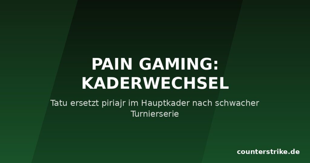 Grafik zum Kaderwechsel bei paiN Gaming: Tatu ersetzt piriajr