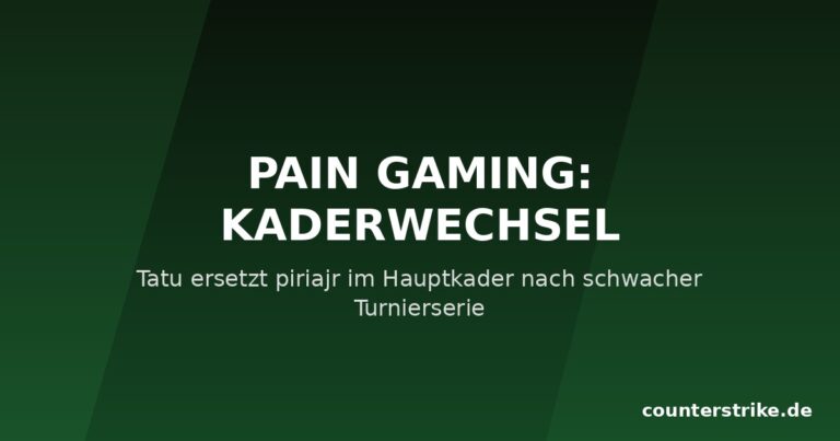 Grafik zum Kaderwechsel bei paiN Gaming: Tatu ersetzt piriajr