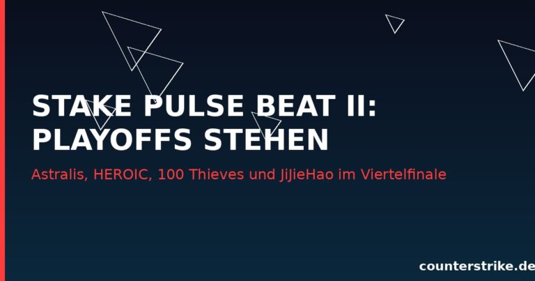 Grafik zu den Playoff-Teilnehmern des Stake Pulse Beat II Turniers, CS2 Esports Motiv