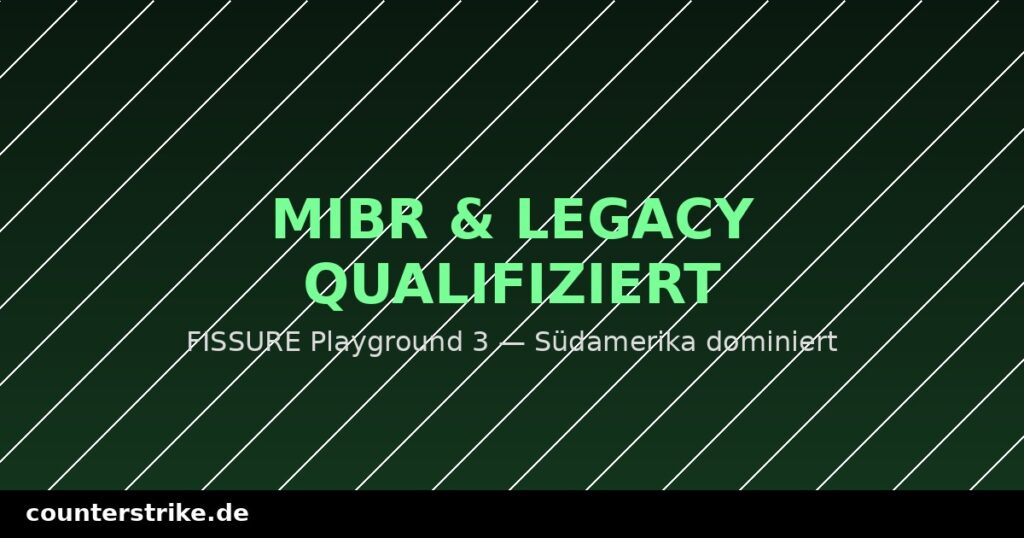 Grafik zu MIBR und Legacy, die sich für die Playoffs von FISSURE Playground 3 qualifiziert haben