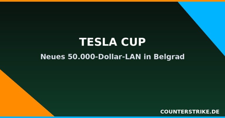 Ankündigungsgrafik zum neuen CS2-LAN-Turnier TESLA CUP in Belgrad