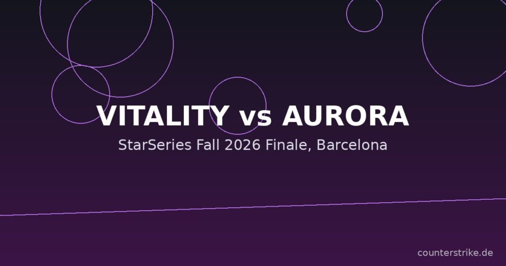 Vitality und Aurora Gaming beim StarSeries Fall 2026 Finale in Barcelona, Grafik counterstrike.de