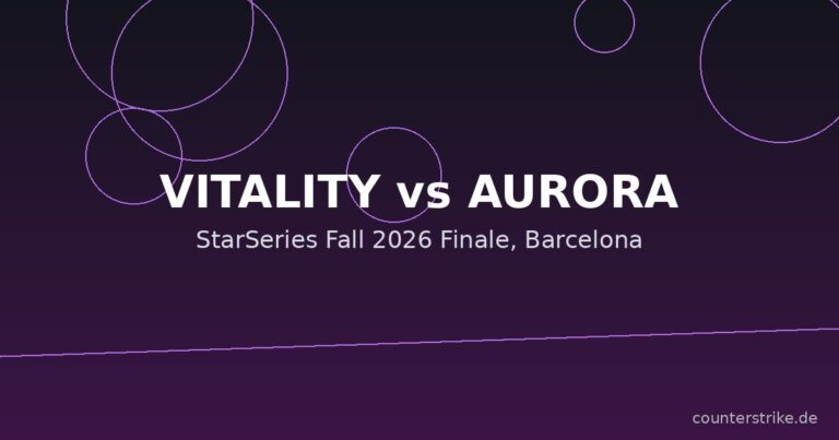 Vitality und Aurora Gaming beim StarSeries Fall 2026 Finale in Barcelona, Grafik counterstrike.de