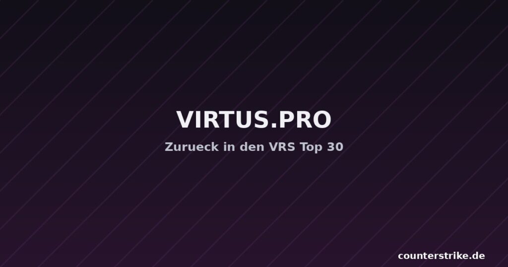 Grafik zur Rueckkehr von Virtus.pro in die Top 30 der Valve Regional Standings