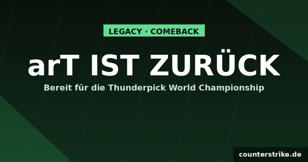 Illustration zur Rückkehr von arT zu Legacy vor der Thunderpick World Championship