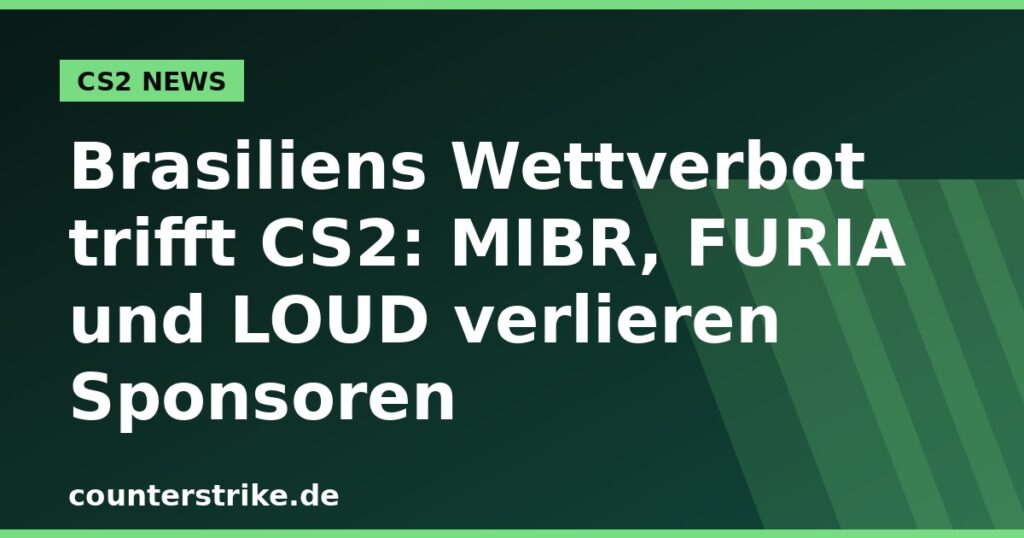 Symbolgrafik zu Brasiliens Online-Wettverbot und den Folgen für CS2-Organisationen wie MIBR, FURIA und LOUD