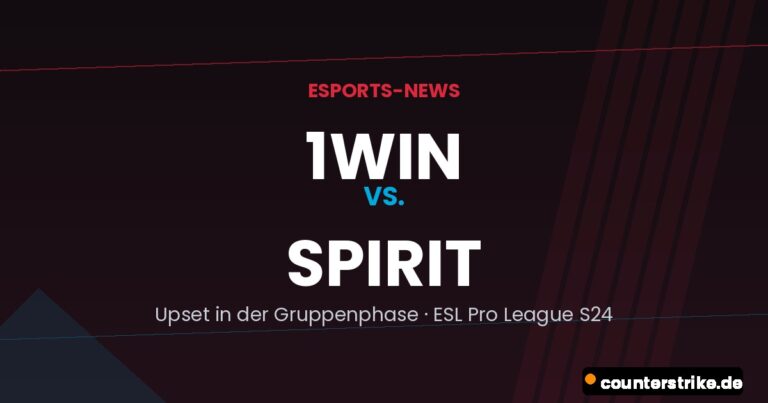 Grafik zum CS2-Upset 1win gegen Spirit bei der ESL Pro League Season 24