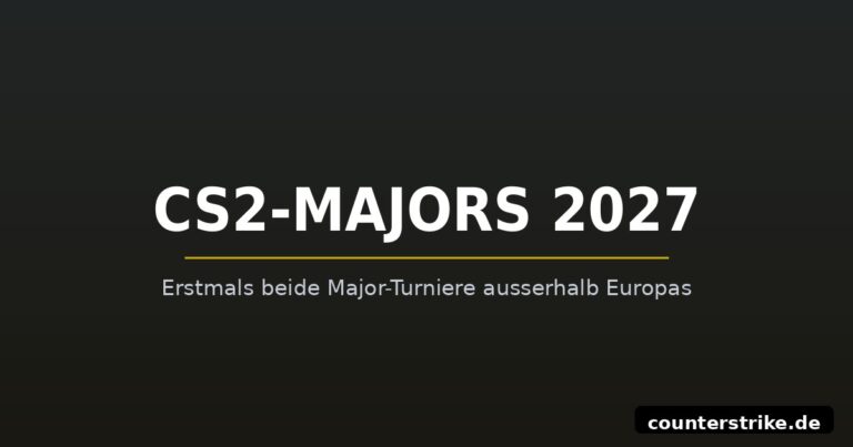 Grafik zu den CS2-Majors 2027 ohne Austragung in Europa
