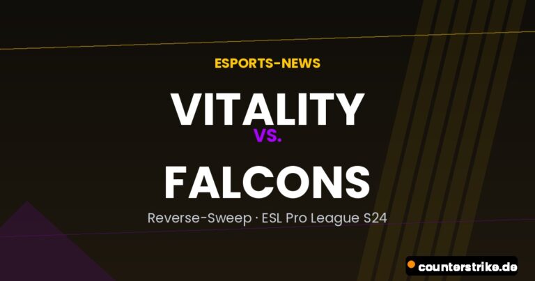 Grafik zum CS2-Match Vitality gegen Falcons mit Reverse-Sweep bei der ESL Pro League Season 24