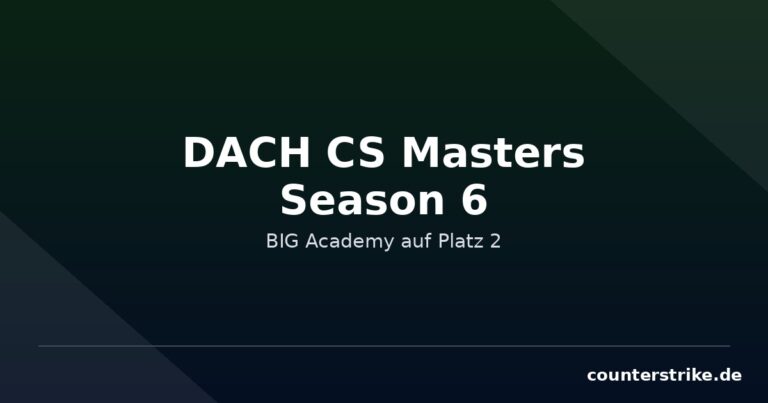 Grafik mit Schriftzug DACH CS Masters Season 6 zum zweiten Platz von BIG Academy