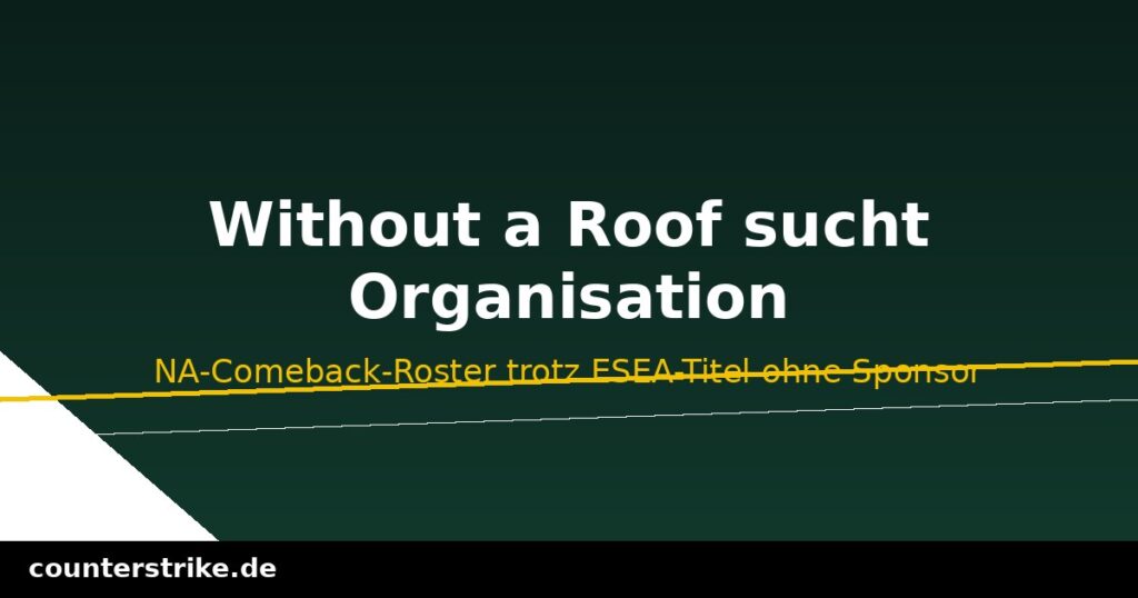Grafik zum CS2-Team Without a Roof auf Sponsorensuche