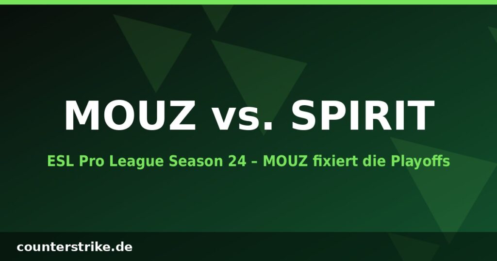 Grafik zur ESL Pro League Season 24: MOUZ beendet die 668-Tage-Serie von Team Spirit und zieht in die Playoffs ein