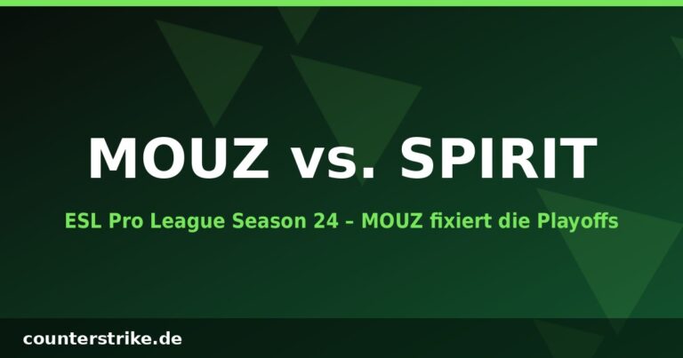 Grafik zur ESL Pro League Season 24: MOUZ beendet die 668-Tage-Serie von Team Spirit und zieht in die Playoffs ein