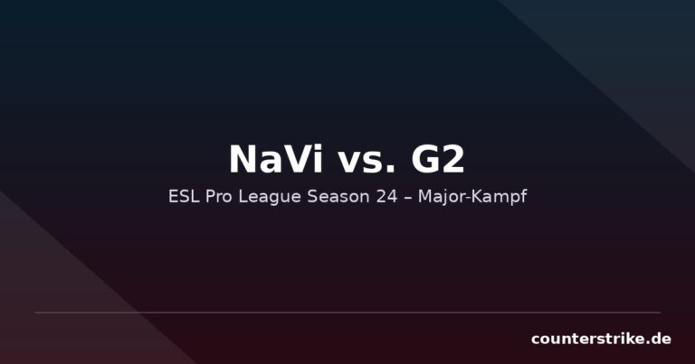 Grafik mit Schriftzug NaVi vs. G2 zum Major-Kampf in der ESL Pro League Season 24