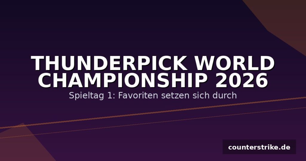 Grafik zur Thunderpick World Championship 2026 mit dem Hinweis auf Spieltag 1