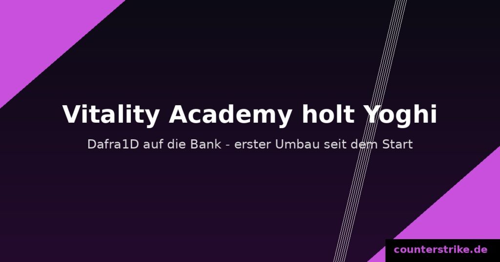 Vitality Academy verpflichtet Yoghi, Dafra1D wird gebencht, Grafik counterstrike.de