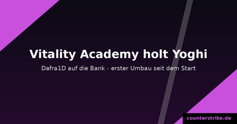 Vitality Academy verpflichtet Yoghi, Dafra1D wird gebencht, Grafik counterstrike.de