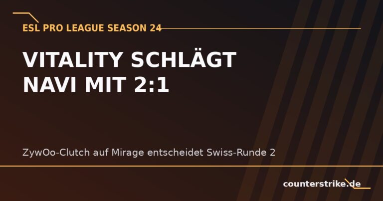 Vitality besiegt Natus Vincere 2 zu 1 bei der ESL Pro League Season 24